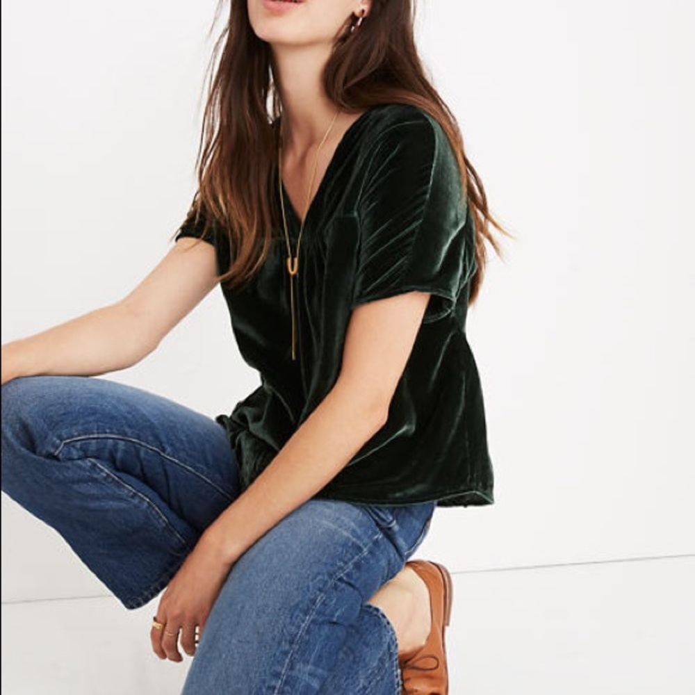 Madewell velvet butterfly top